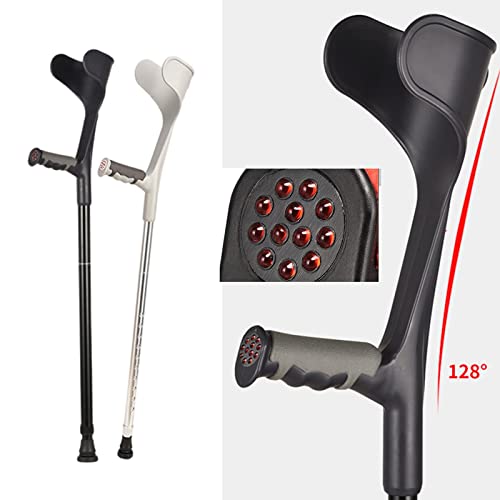 Ergonomiczne kule na przedramienie, składane kule aluminiowe, kule medyczne, dla osób starszych, niepełnosprawnych i niepełnosprawnych fizycznie, obsługuje do 330 funtów (srebro)
