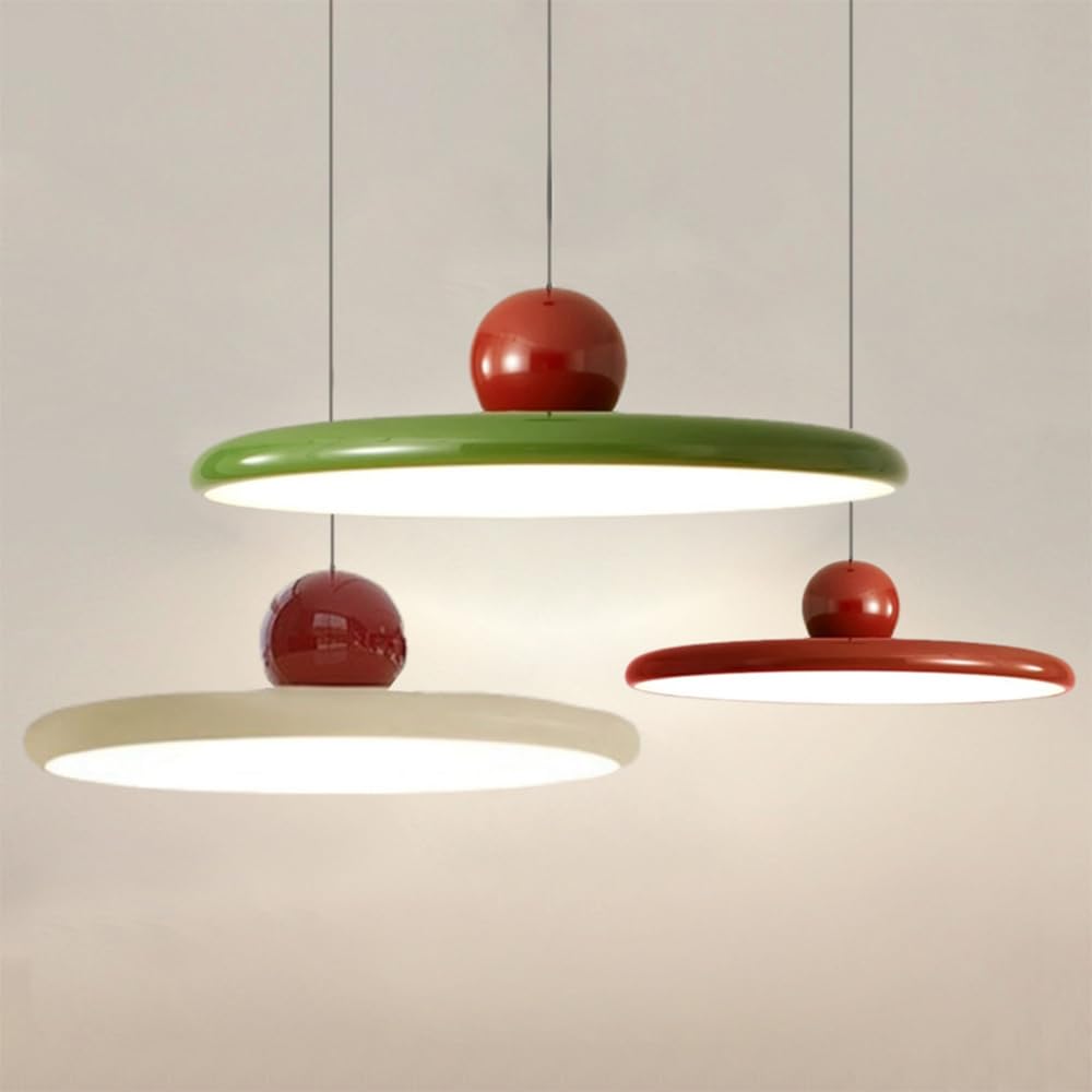 Lampadario Moderno UFO – Lampada a Sospensione LED 36W Dimmerabile,Altezza Regolabile con 3 Temperature di Colore,Plafoniera in Acrilico e Metallo per Sala da Pranzo,Soggiorno,Caffè (Verde)