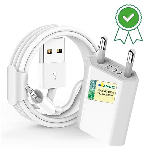 Carregador De Celular 5V - 4.1A - Bivolt Compatível Com X Xr 11 12 13 14 Com Cabo Para entrada USB/L