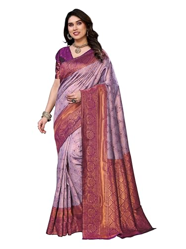 Image of Women's Kanjivaram Soft Silk Banarasi Saree With Blouse Piece | Banarasi Sari For Women | Saree with Blouse piece