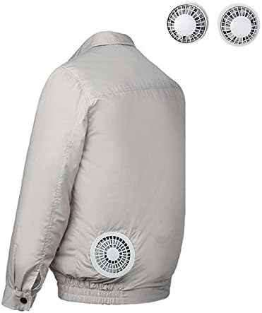 HomeYoo Cooling Jacket Fan,Air Conditioned Clothes for High Temp Worker Unisex Gray
