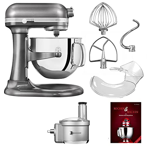 KitchenAid Küchenmaschine Artisan - P35 Starter-Set 6,9 L (FPV) - 5KSM7580XEMS inkl. Food Processor Vorsatz (5KSM2FPA…