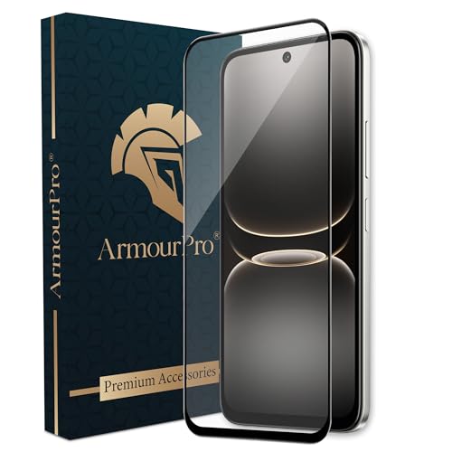 Image of ArmourPro Tempered Glass for Infinix Smart 20-9H Screen Protector with Black Border, Anti Scratch, Edge-to-Edge Coverage, HD Clarity, Smooth Touch, Case Friendly | Black