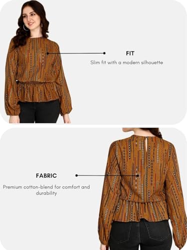 Image of DHRUVI TRENDZ Women's Cotton Regular Fit Top