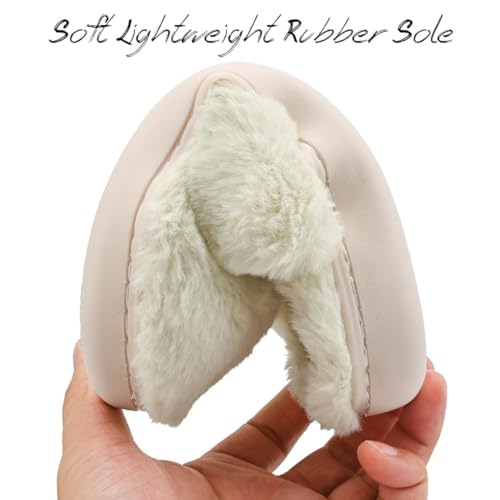Image of Women's Men's Preppy Happy Face Slippers Comfy Warm Plush Slip-On House Slipper for Winter Indoor Soft Cushion Non-slip Fluffy Slides Slippers