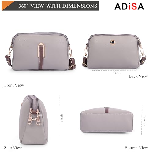 Image of ADISA Women's Crossbody Sling Bag - Stylish Cross Body Handbag for Girls & Women - Adjustable Strap Shoulder Bag (SL5141)