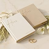 Elegant Linen Wedding Vow Books With Gold Foil Lettering - Perfectly Sized His and Hers Vow Books With Plenty Of Pages To Write Whatever is on Your Heart - A Beautiful Addition For The Wedding Day