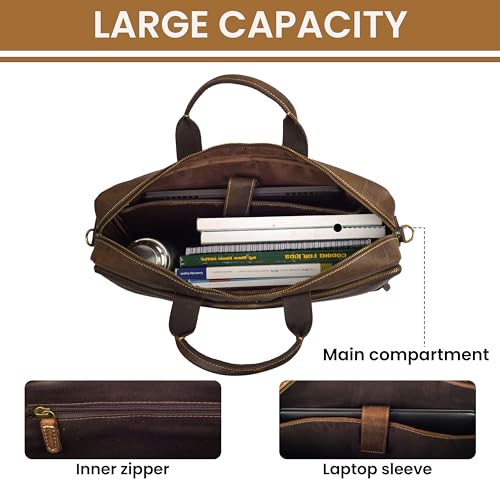 Mens Full Grain Leather Briefcase