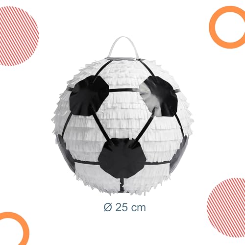 Piñata de fútbol con palo y antifaz de 25 cm para fiestas infantiles 4