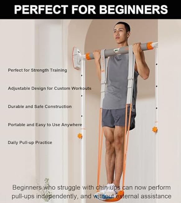 Pull Up Assistance Bands, Upgrade Pull Up Bands Assistance Bands with Foot Plate, Resistance Bands for Pull Ups, Heavy Duty Resistance Bands Match Pull Up Bar for Doorway