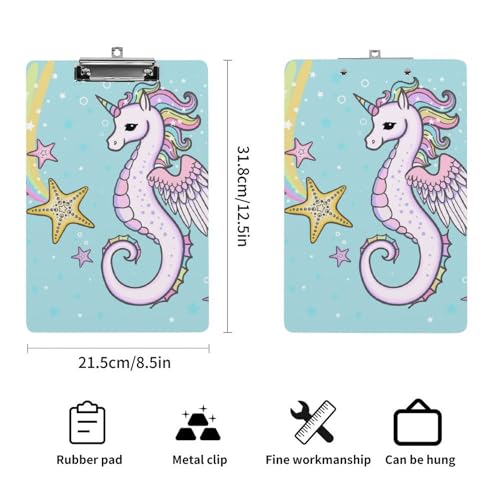 Planchette à pince A4 Hippocampe Licorne pour écrire debout au bureau - 2