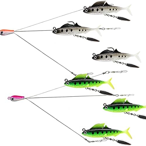 3 Arms Umbrella Rgis for Stripers, Alabama Rigs for Bass Fishing, A-Rig with Spinner Swimmbait