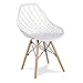 Chaise ajourée avec pieds en bois de hêtre pour salle à manger, salon Blanc YE-01