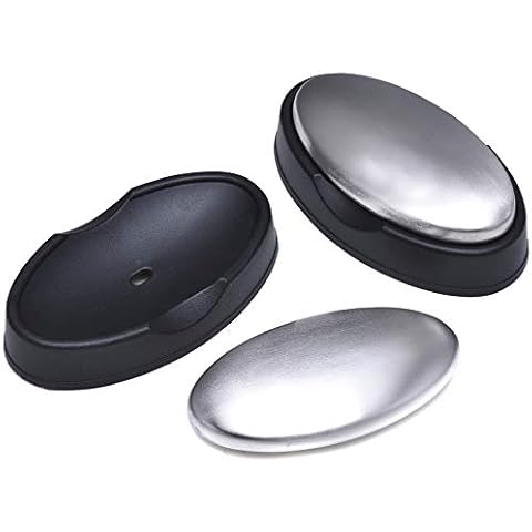 TDOCK 2 Pack Stainless Steel Soap Bar Magic Hand Odor Absorber Remover Cover