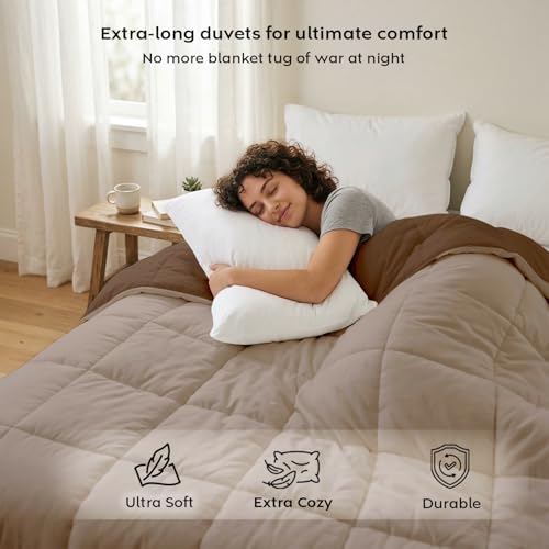 Image of AYKA Reversible AC Comforter 150 GSM Lightweight Microfiber Summer Blanket for Single Bed (60x90 Inches) | Soft Cooling Quilt, Breathable All Season Duvet for AC Room | Taupe & Brown