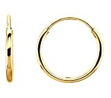 Small 14k Yellow Gold Endless Hoop Earrings - 10mm