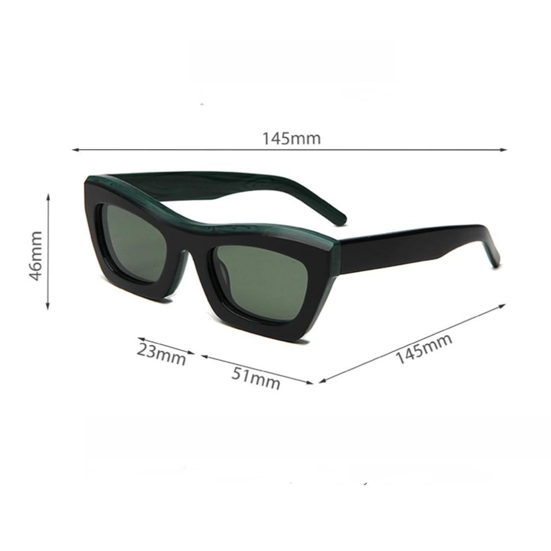 Occhiali da sole polarizzati spessi da uomo in acetato a occhi di gatto da donna, alla moda UV400