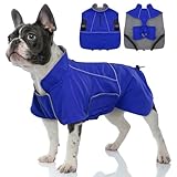 MIGOHI Dog Waterproof Jacket,Medium Dog Coat,Warm Dog Fleece Jacket for Hiking Camping,Fleece Vest for Dogs,Schnauzer,Jack Russell Terrier,French Bulldog,Winter Jackets for Medium Boys Girls,M,Blue