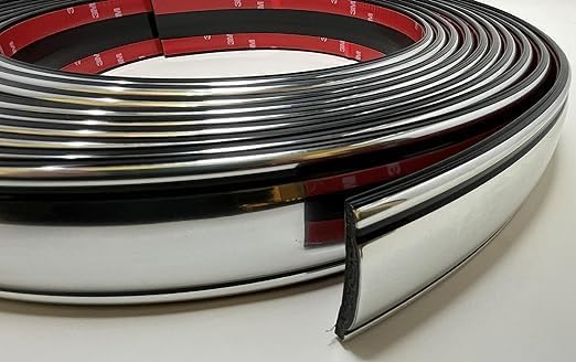 2 1/4" Chrome and Black Body Side Molding (32 Feet, Chrome with Black Accents)