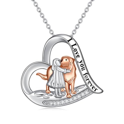 Diamond Dog Necklace for Women 925 Sterling Silver Dog Pendant Necklace Pet Animal Dog Memorial Jewelry Gifts for Dog Lovers