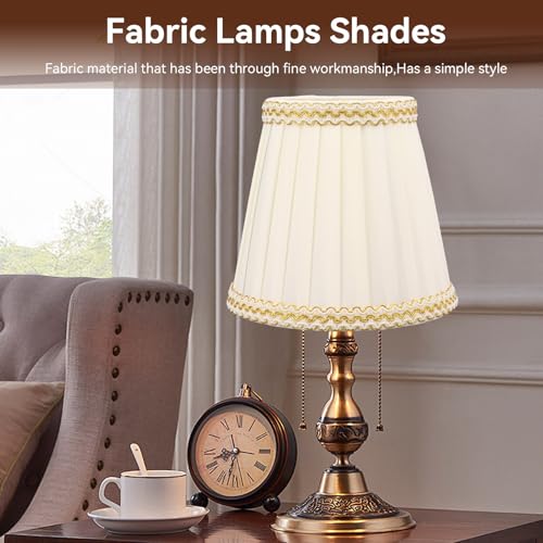 Small Lamp Shade Set of 6 Chandelier Shades,Farmhouse Small Lamp Shade Chandelier Clip on Modern Lampshade Fabric Lampshades for Candle Bulbs Lighting Accessories - Image 4