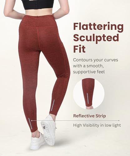 Image of Glamoras Women Polyester Spandex High Waist Gym Legging with Side Pocket, 4-Way Stretch, Squat-Proof, Moisture-Wicking Yoga Pants, Workout Tights for Running, Gym, Fitness, Training, Yoga & Activewear