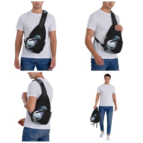Mochila tipo sling negra para viaje y uso diario miniatura 6