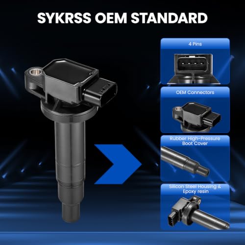 Image of Set of 4 UF316 Ignition Coil Pack Compatible with Toyota Prius C Yaris Echo, Compatible with Scion 04-06 xA xB 1.3L 1.5L L4 Replaces 9091902240 GN10312 9008019021 9091902265 193175931
