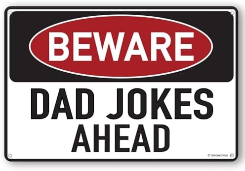 Beware Dad Jokes Ahead 12" x 8" Funny Tin Sign Father's Day Home Bar Man Cave Decor Wall Art image 5