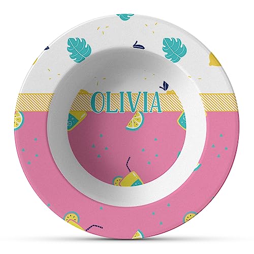 Personalized Summer Lemonade Plastic Bowl - Microwave Safe - Composite Polymer
