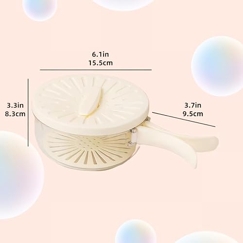 TemApex Fruit Strainer, Fruit Washing Bowl, Rotate The Cover of The Switch, Collapsible Handle, For Fruit Cleaning, Vegetable Cleaning, Suitable for Refrigerator/Picnic Storage (White)