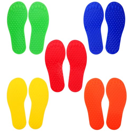 Améliore l'équilibre des enfants avec les empreintes pieds tactiles PVC