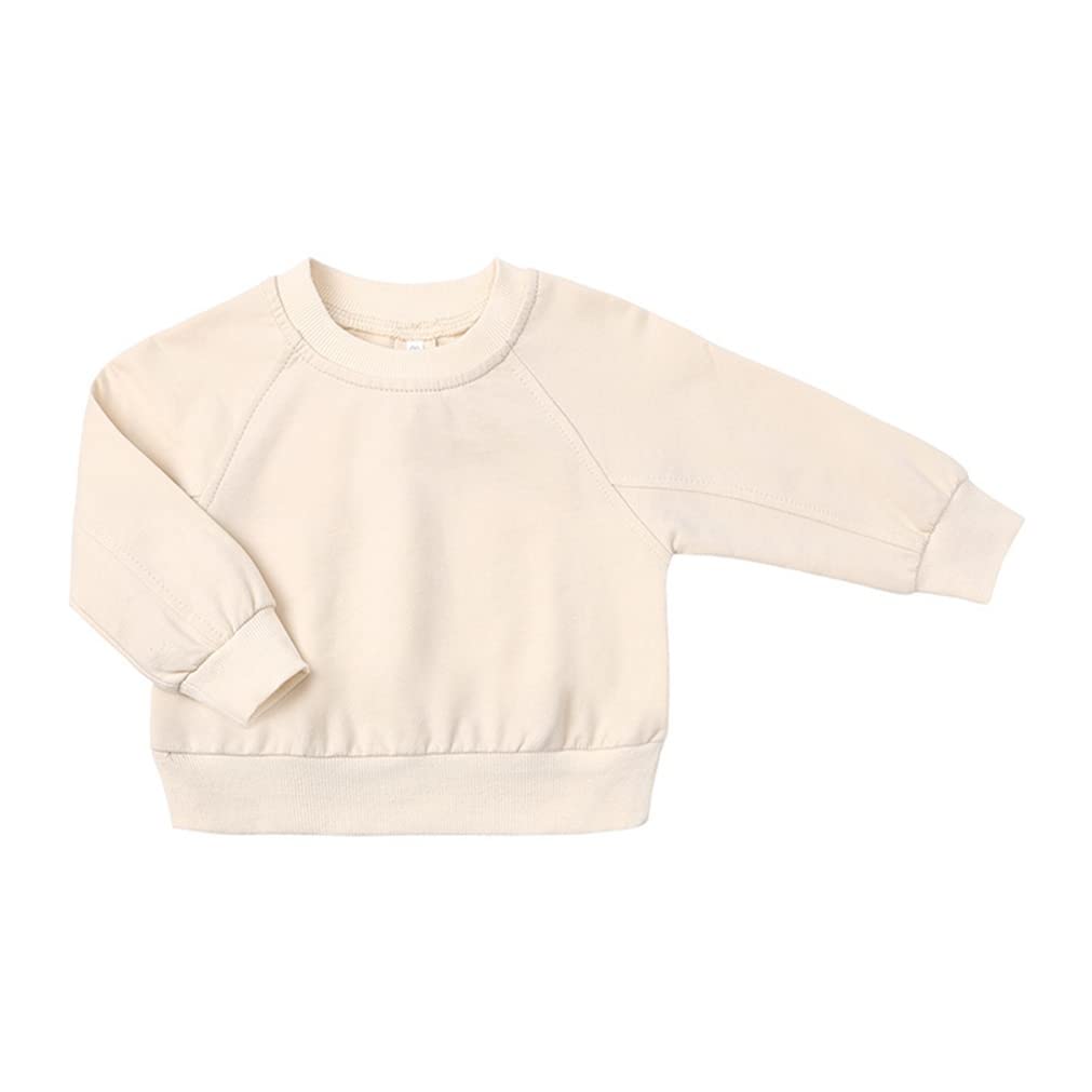 LNICEAR Toddler Boys Girls Clothes Set Kids Long Sleeve Crewneck Loose Sweatshirt Athletic Shorts Set Tracksuits Outfits Beige 2-3 Years