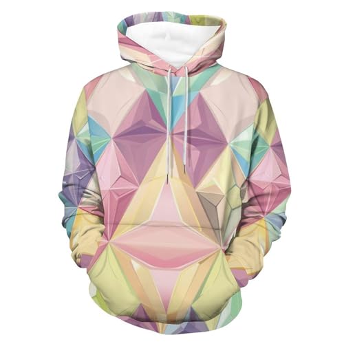 Hoodie Géométrie Colorée aux Finitions Soignées en Taille S