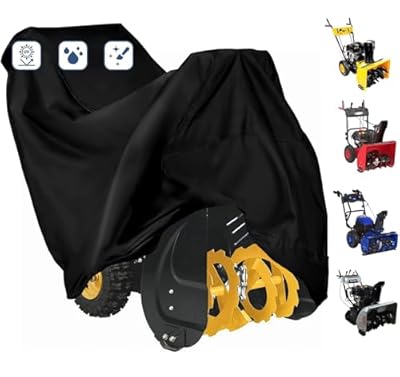 FLYMEI Outdoors Snow Blower Cover-600D Heavy Duty Polyester, Waterproof, UV Protection, Universal Size for Most Electric Two Stage Snow Blowers 47" L x 31" W x 37" H