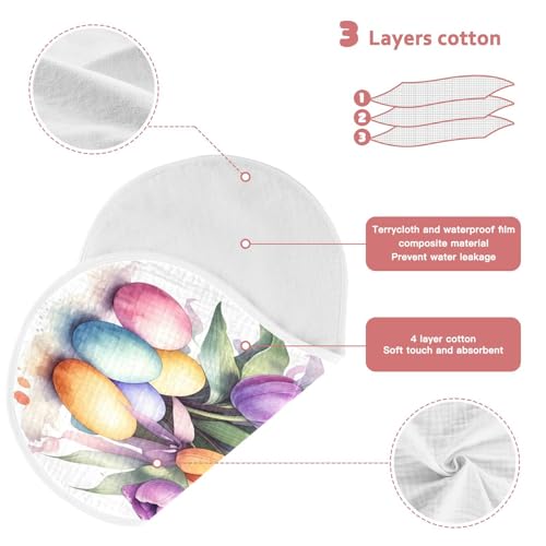 J JOYSAY Tulips Egg White Baby Burp Cloths for Boys Girls Large 22''x11'' Cotton 4 Layer Baby Washcloths for Baby Babies one sizex23