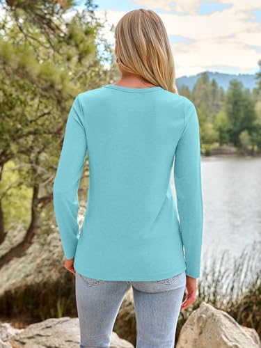 Image of AUTOMET Women's Long Sleeve Crewneck Shirts Casual Basic Tops