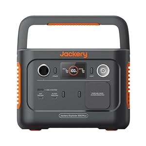 Jackery Explorer 300 Plus Tragbarer Powerstation, 288 Wh Solargenerator mit LiFeP04, bis zu 300W Leistung, Balkonkraft für Notstrom/Camping/Wohnmobile/zu Hause