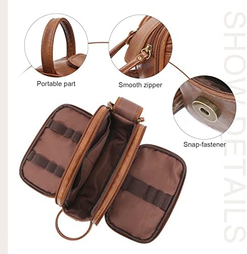 Ynport PU Leather Toiletry Bag for Men Travel Shaving Dopp Kit-Large Cosmetic Bags Unisex Toiletries Bathroom Organizer Accessories Organizer(Brown) 4 Ynport PU Leather Toiletry Bag for Men Travel Shaving Dopp Kit-Large Cosmetic Bags Unisex Toiletries Bathroom Organizer Accessories Organizer(Brown)