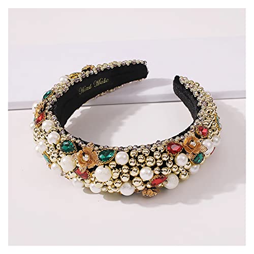 Tocado de esponja artesanal con cuentas barrocas y perlas elegantes 4