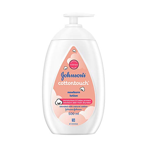 Johnson's CottonTouch Newborn Baby Lotion, 500ml, Made With Natural Cotton For Baby's...