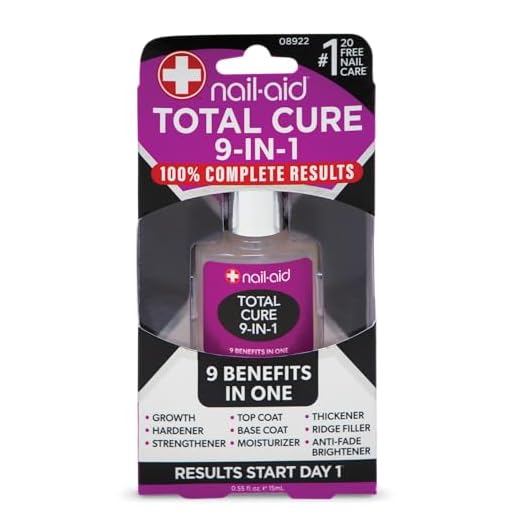 Nail-Aid Total Cure 9-in-1 Nail Strengthener – Growth Treatment, Hardener, Base Coat & Top Coat in One – Intensive Recovery Formula for Weak Damaged Nails