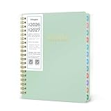 Vinspire 2026 Planner - Yearly, Monthly, and Weekly Planner 2026-2027 for Teachers & Students - Spiral US Academic Year Student Calendar Planners with Notes Pages 2026 Planner Weekly and Monthly - Large (Green, 8.5"×11")