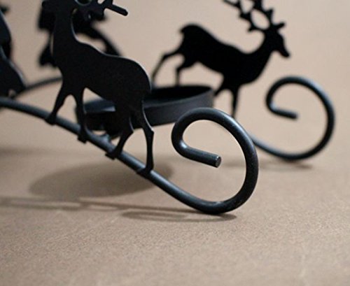 Asunflower Christmas Tree Reindeer Tea Light Holders Iron Rustic Tealight Candles Cups for Holiday - Image 4