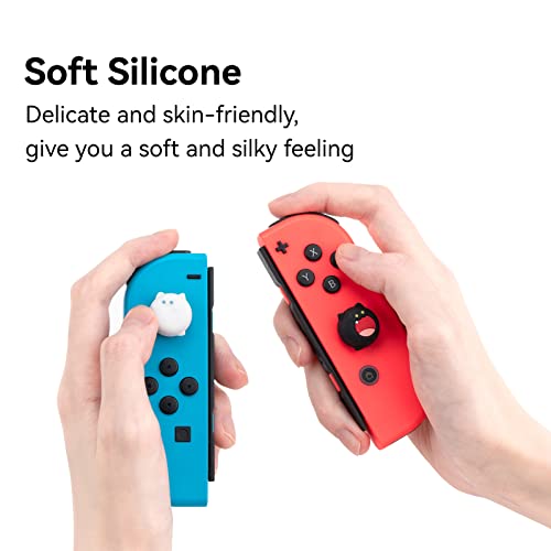 Image of GeekShare Cute Silicone Joystick Thumb Grip Caps, Joystick Cover Compatible with Switch /OLED /Switch Lite,4PCS - BOBO Cat