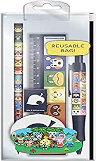 Pyramid International Animal Crossing 6-Piece Stationery Set with Pen, Pencil, Ruler, Pencil Sharpener, Eraser and Pencil Case - Official Merchandise