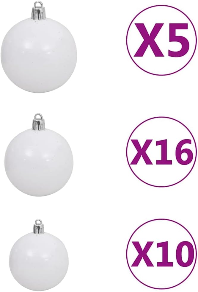Artificial Christmas Tree Green PVC - Light, Snow, LED, Hinged, Stands, Scene - Medium, 70.9 in