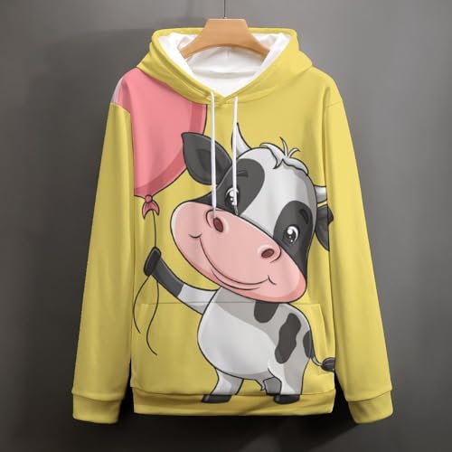 Vache en ballons sweat à capuche imprimé haute densité coupe unisexe S - 5