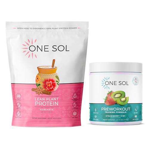 One Sol Protein & Pre-Workout Bundle for Women: Plant-Based Energy, Focus & Recovery with Vegan Protein and Natural Ingredients (Horchata Protein + Strawberry Kiwi Pre-Workout)