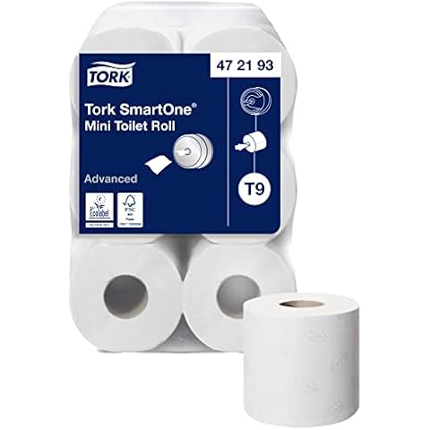Tork SmartOne Mini Toilet Roll White T9, Advanced, 2-Ply, 12 x 620 Sheets, 472193 Cover